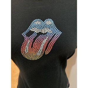 Rolling Stones Tank Top Juniors XL Black 2003 HBO Live Puff Gem Licks Tour